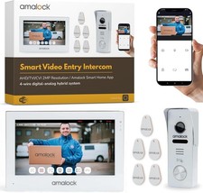 Inteligentny zestaw wejściowy wideo z 7-calowym monitorem domofonu Wi-Fi | Kamera zewnętrzna IP54