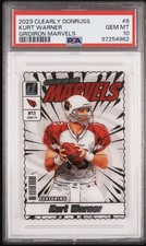 2023 Clearly Donruss Kurt Warner Gridiron Marvels #6 PSA 10 Cardinals SSP POP 4
