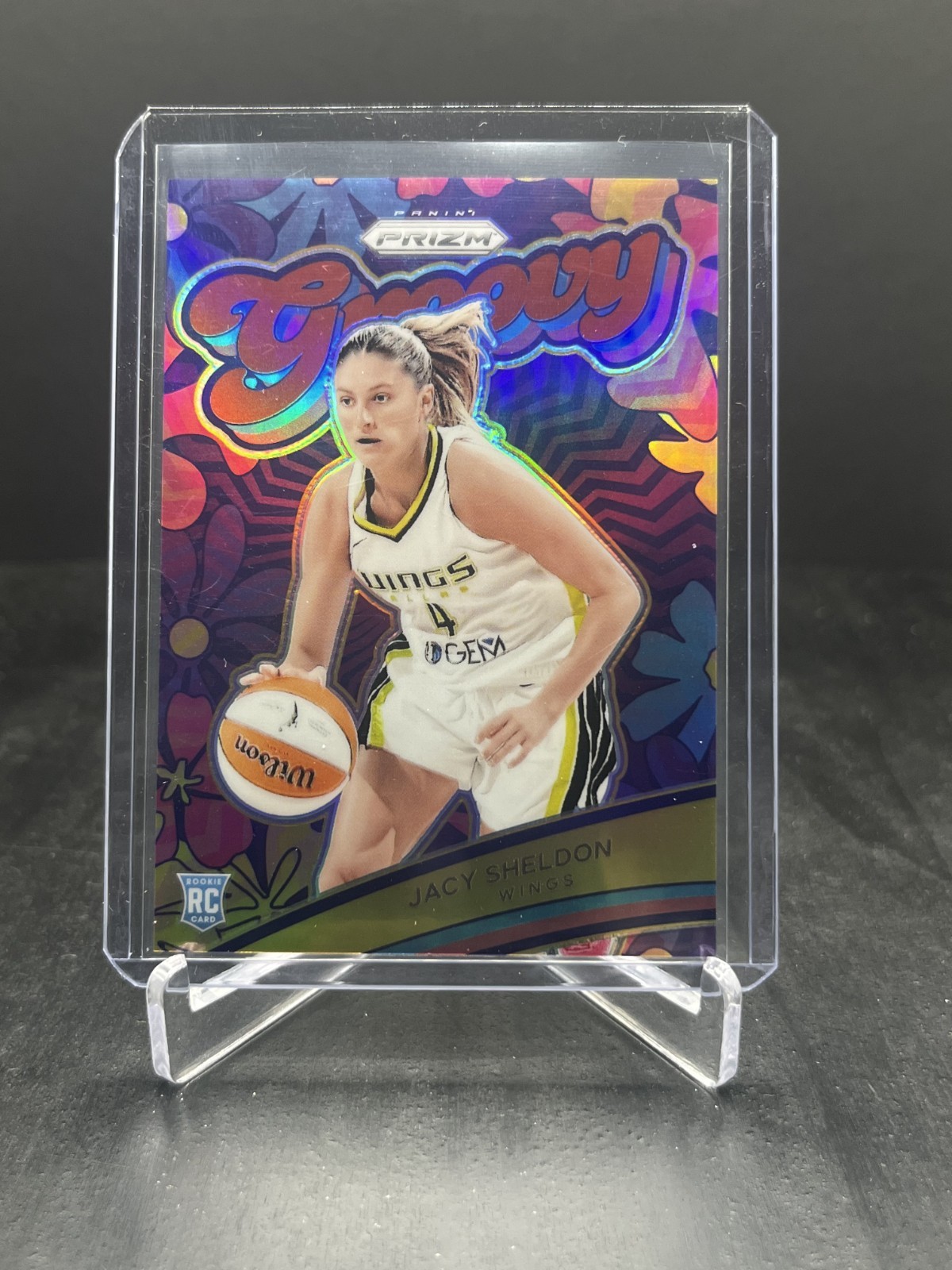 2024 Panini Prizm WNBA Basketball Jacy Sheldon RC Rookie Groovy Red 68/99 #2