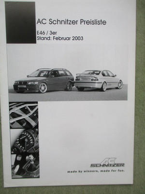 AC Schnitzer Preisliste 3er Reihe E46 limousine touring Febraur 2003 Facelift