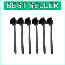 FDA-Compliant 20” Black Scrub Brush with Ergonomic Handle - Ideal for Cleaning