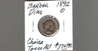 BARBER DIME 1892-O in Choice toned AU condition
