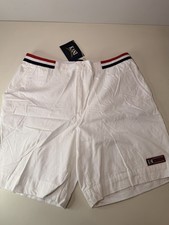 Karl Kani White Shorts Waistband Blue Red White Stripes Logo Patch Size 42
