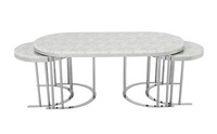Set 3X Couchtisch Weiß Kaffeetisch Beistelltisch Designer Wohnzimmertisch Tische
