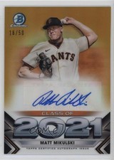 2021 Bowman Draft Class of Gold Refractor 16/50 Matt Mikulski #C21-MMI Auto 16s2