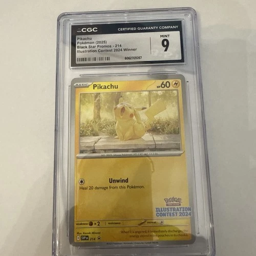 Pikachu Illustration Contest 2024 Winner Promo 214 NM CGC 9 Pokemon 🔥