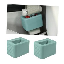2 PCS Seat Belt Buckle Holder, Non-Slip Silicone Seatbelt Buckle Booster Green