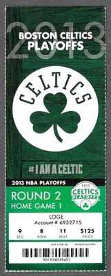 2012-13 Boston Celtics Round 2 Home Game 1 NBA Playoffs phantom ticket stub