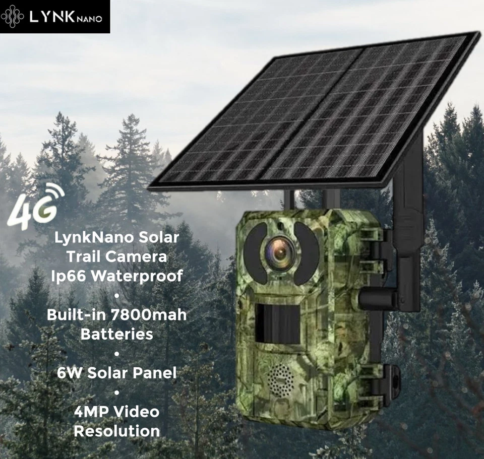 4G SOLAR Hunting Security TRAIL Camera, 4MP, AI 25m Detection, 2-Way Audio, App - Image 2 of 4