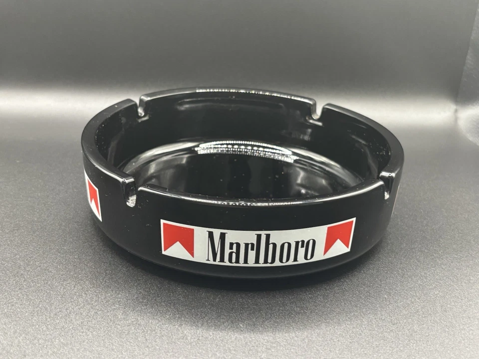 A1 CENDRIER XXL MARLBORO NOIR / PUBLICITAIRE / 18 CM / TRÈS BON ÉTAT / COLLECTOR - Photo 2/4