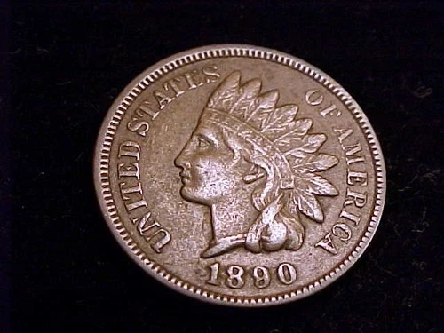 1890 Indian Head Cent, Very Fine Grade.