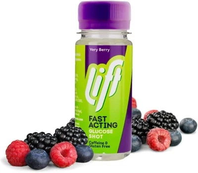 SEEDESCRIPTION Lift Fast-Acting Glucose Energy Juice Shots, Very Berry, 12 Pack of 60 ml Bottle
