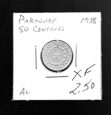 PARAGUAY  50 CENTAVOS  1938   COIN   XF +