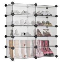 Schuhregal 10 Ebenen Schmal Kunststoff Schuhschrank Schuhaufbewahrung