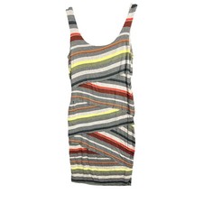 Bailey 44 Anthropologie Dress Size M Multicolor Stripe Tiered Stretch Sleeveless