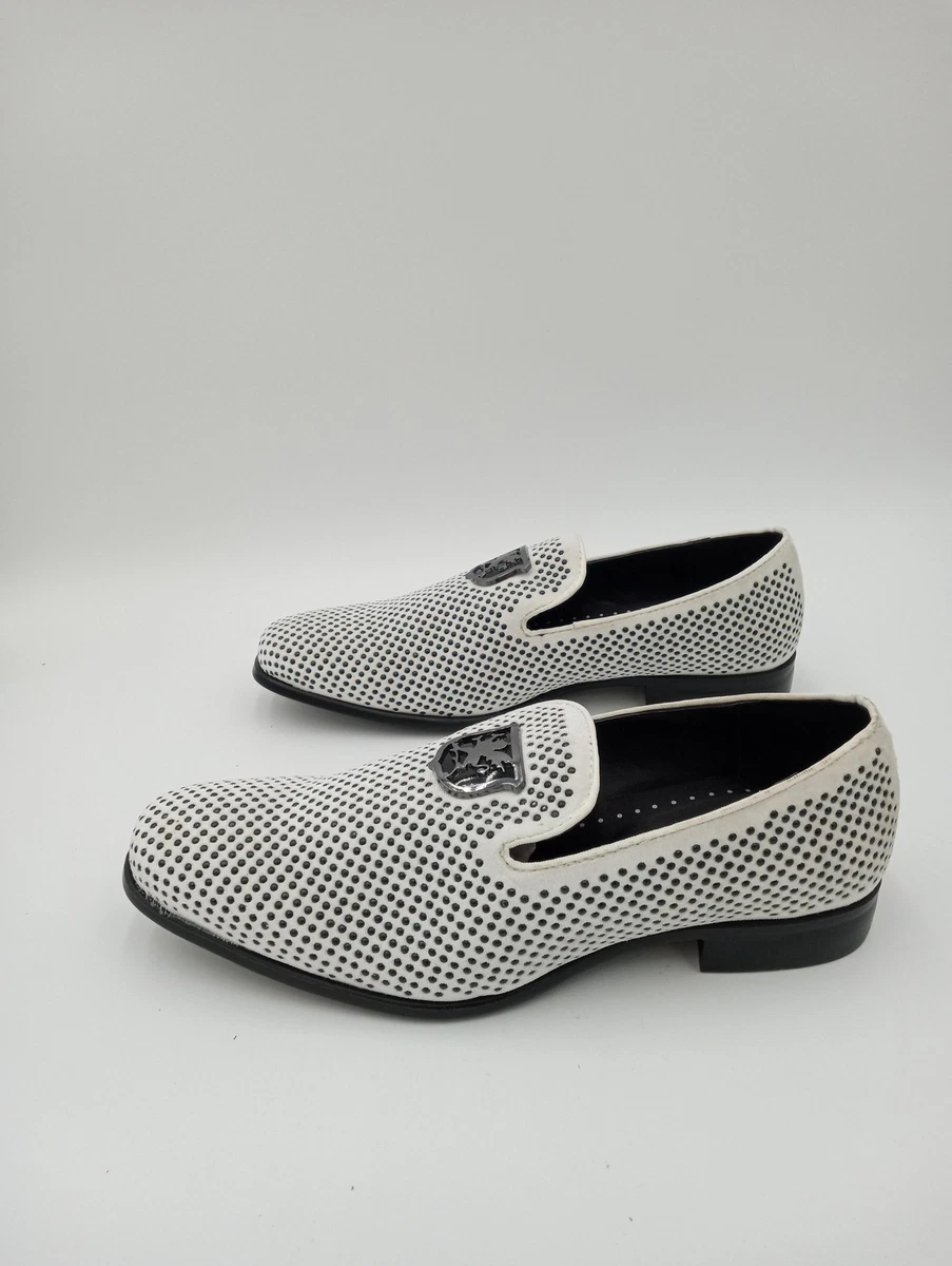 Stylish Black and White Polka Dot‎ Loafers Slip-On Dress Shoes YDN Women Round Toe Platform Loafers Slip On Low Chunky  main image 3