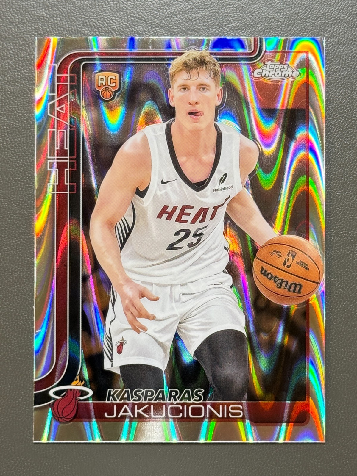 2025 Topps Chrome Basketball Kasparas Jakucionis 270 RayWave Refractor RC