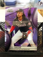 CJ ABRAMS 2025 TOPPS CHROME BLACK PURPLE MINI DIAMOND REFRACTOR 59/75 NATIONALS
