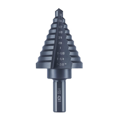 10 Sizes Step Drill Bit for Metal Sheet, 1/4 to 1-3/8 Inches High Speed Steel Dr