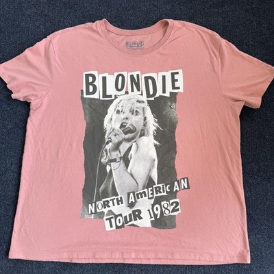 Blondie Shirt Womens XL 16-18 Pink 1982 North American Tour Graphic Tee T-Shirt