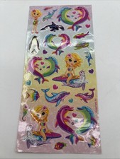 Vintage Lisa Frank Sticker Sheet NEW Unused S1251 Vibrant Retro Dolphin Surfer