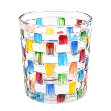 Tealight Candle Holder, Stained Glass Votive Candle Holder with Woven Pattern...