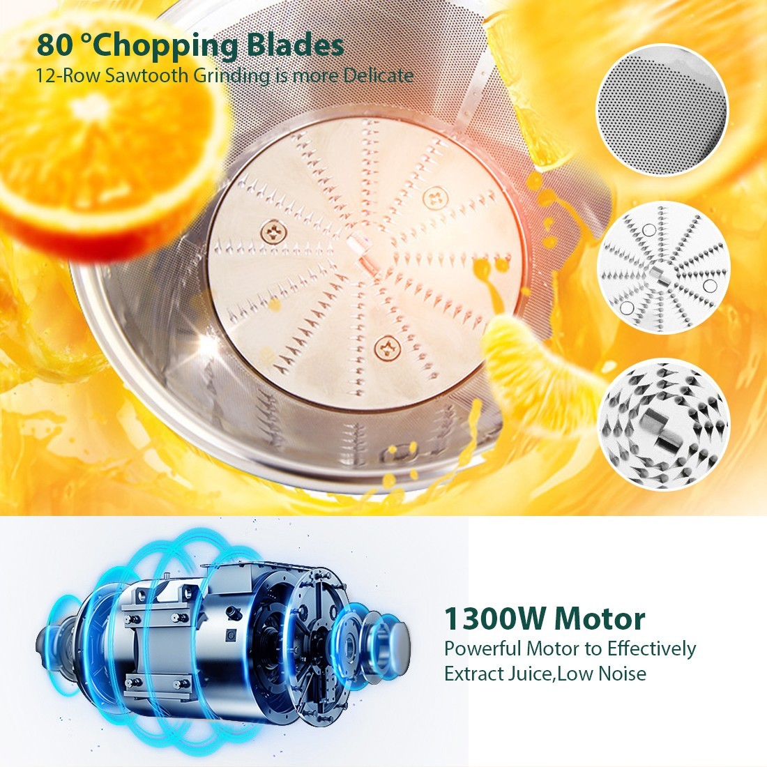 TENKER 1200W Electric Juicer Fruit Vegetable Blender Extractor Citrus Machine US