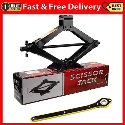 CPROSP Scissor Jack 2.5 tons (5,511 lbs) Capacity with Ratchet Handle Effort ...