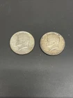 2 Kennedy Silver Half Dollar 90% Silver Coins 1964