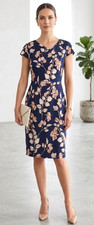 Alannah Hill Dress Size 10 Floral Pencil Silk Blend Lined Work Wedding Corporate