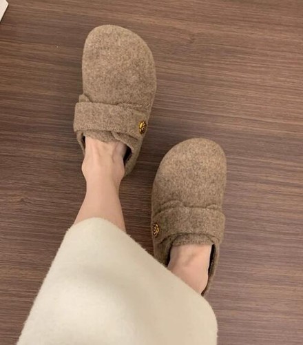Fashion Women Round Toe Floral Faux suede Flats Warm Fur Winter Boots Shoes - 第 2/12 張圖片