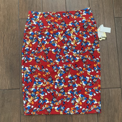 NEU LulaRoe Disney Donald Duck Print Cassie Bleistiftrock Damen Größe XL