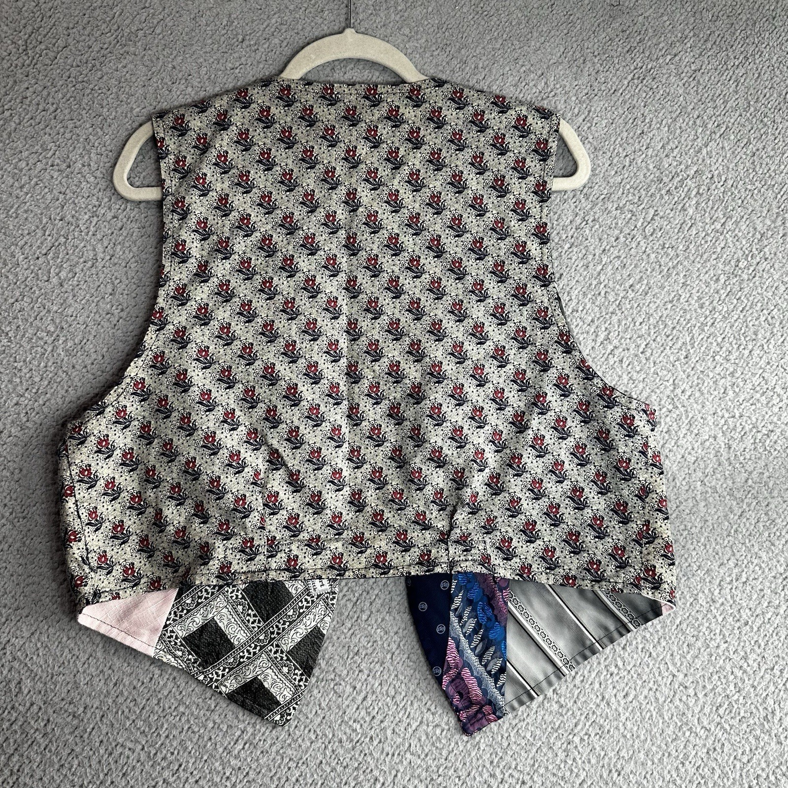 Vintage Vest Handmade Patchwork See Measurements - image 6