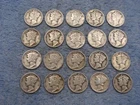 20 SILVER MERCURY DIMES WITH DATES in 1930's lot 2x