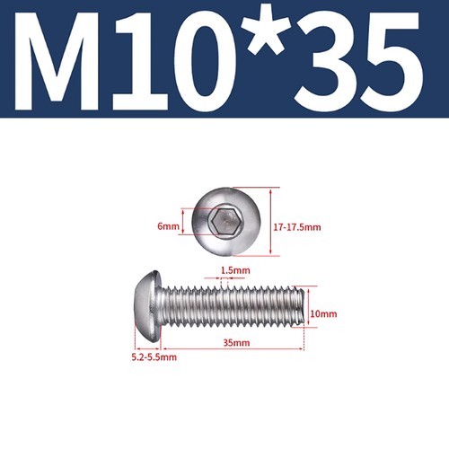 Socket Button Screws Dome Head Hex Allen Bolts A2 Stainless Steel M1 M2 M3 - M16 - Picture 184 of 217