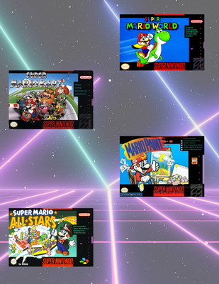 SNES Mario Games 4pc Sticker Pack