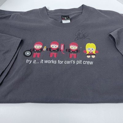 Carl Edwards Signed #99 Vitamin Water Racing Gray Pitcrew Shirt Size 2XL; NASCAR