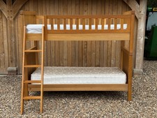 Aspace New England Wooden Bunk Beds  w/ Ladder & Mattresses -splits to 2 singles