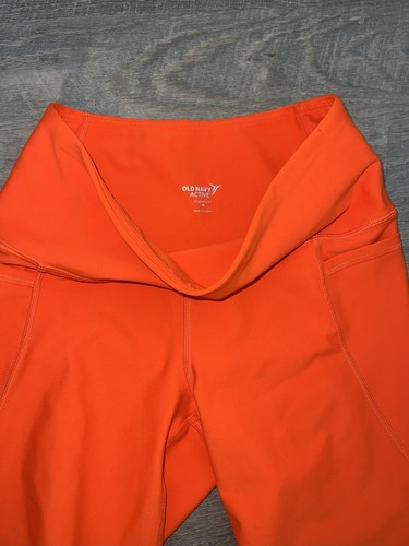 Old Navy Active Powersoft Damen Bike Shorts Orange Größe Medium High Rise - Bild 2 von 3