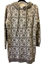 NWT Women’s Calvin Klein Wool Sweater Dress Logo Medium Fall Fashion Holiday