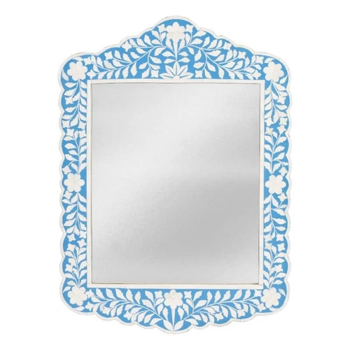 Butler Specialty Company Vivienne Bone Inlay Wall Mirror - Sky Blue And White - Picture 1 of 7