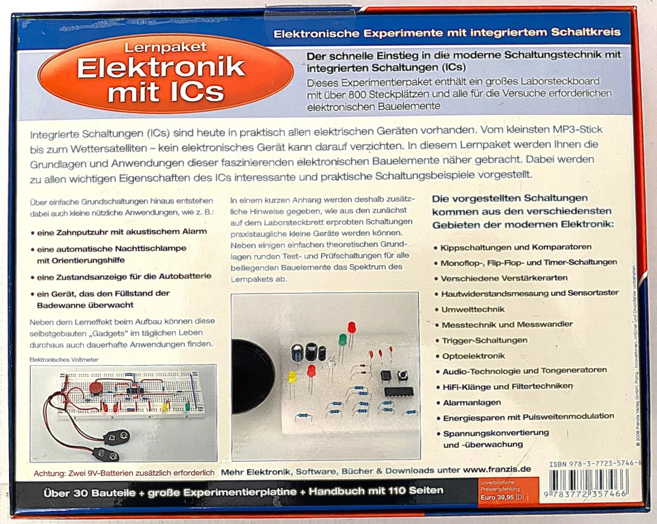 Franzis Lernpaket:  Einstieg in die Elektronik mit IC's, OVP - Bild 2 von 4