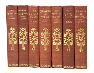 1899 Alexandre Dumas Set of 7 Decorative Gilt Hardcover Books Little Brown