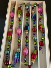 Vtg Harlequin Glass Bead Garland Czech Republic Bombay Company