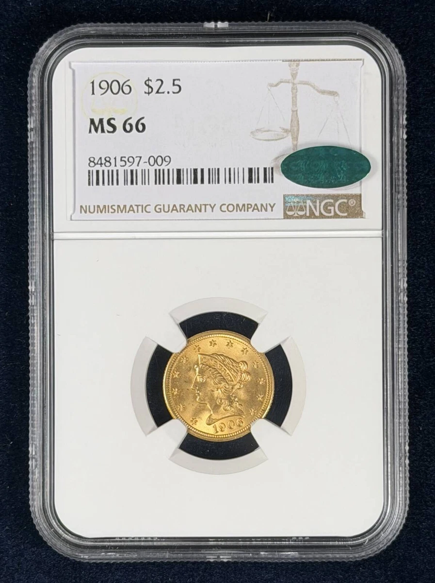 MS 66 Graded Quarter Eagle $2.50 US Gold Coins (Pre - 1933) for