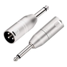 1/4 TS Mono to XLR Adapter, Unbalanced Quarter Inch 6.35mm Male to XLR Male A