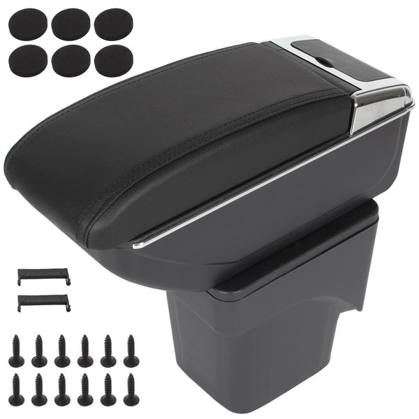 Ford Focus MK2 04-11 Armlehne Mit Schwarzem Ecobild Leder + Montagesatz-image