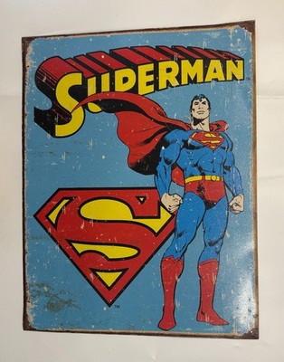 Superman DC Comics Retro Emaille Blechschild 16  12,5  Desperate Enterprises Regal3