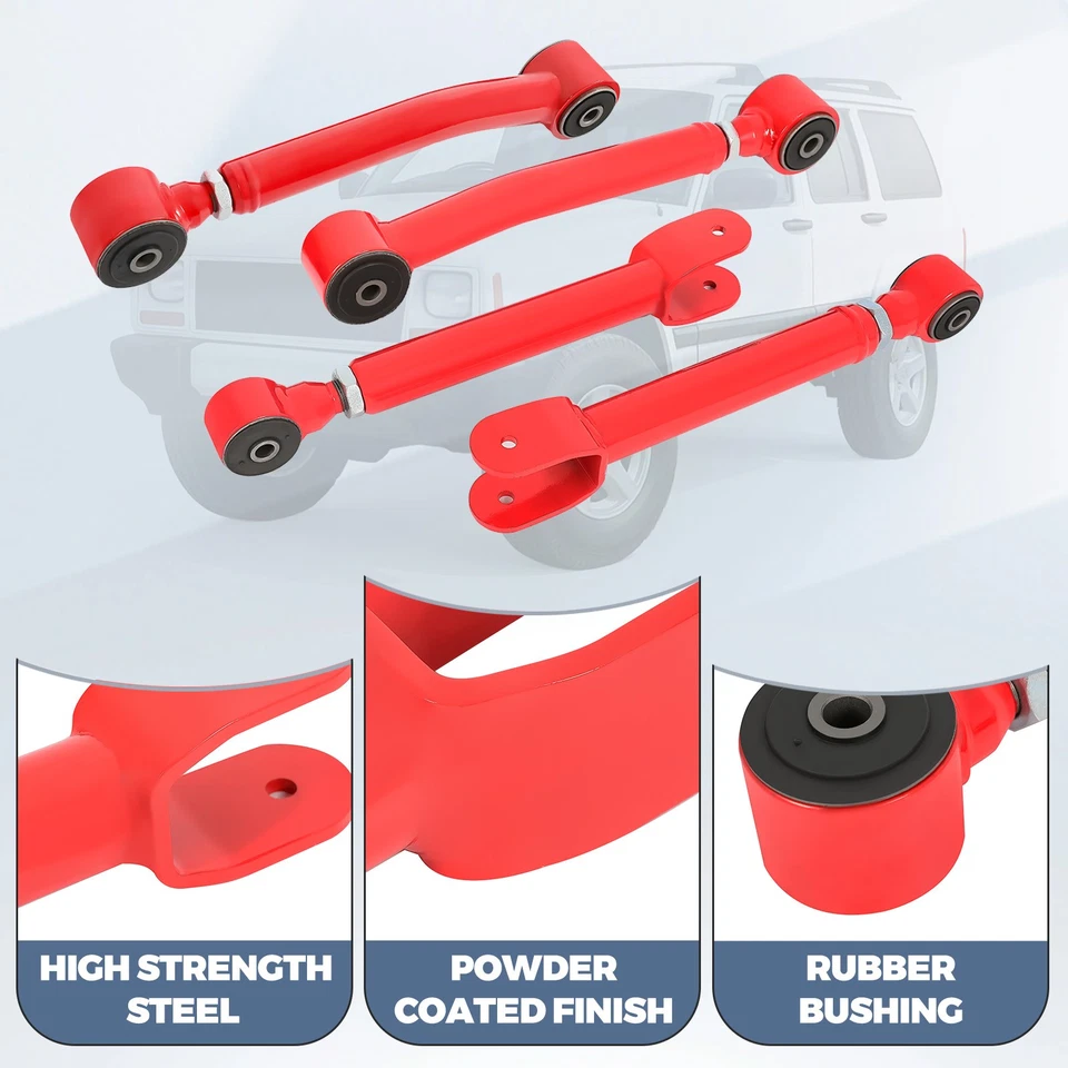 Brazos de control ajustables para elevación de 0"-8" para Jeep Cherokee XJ/Wrangler TJ 1984-06 Foto 2 de 4