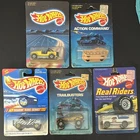 Vintage Hot Wheels Lot 5 Cars Real Riders Trailbusters Action Command 80s90s NEW